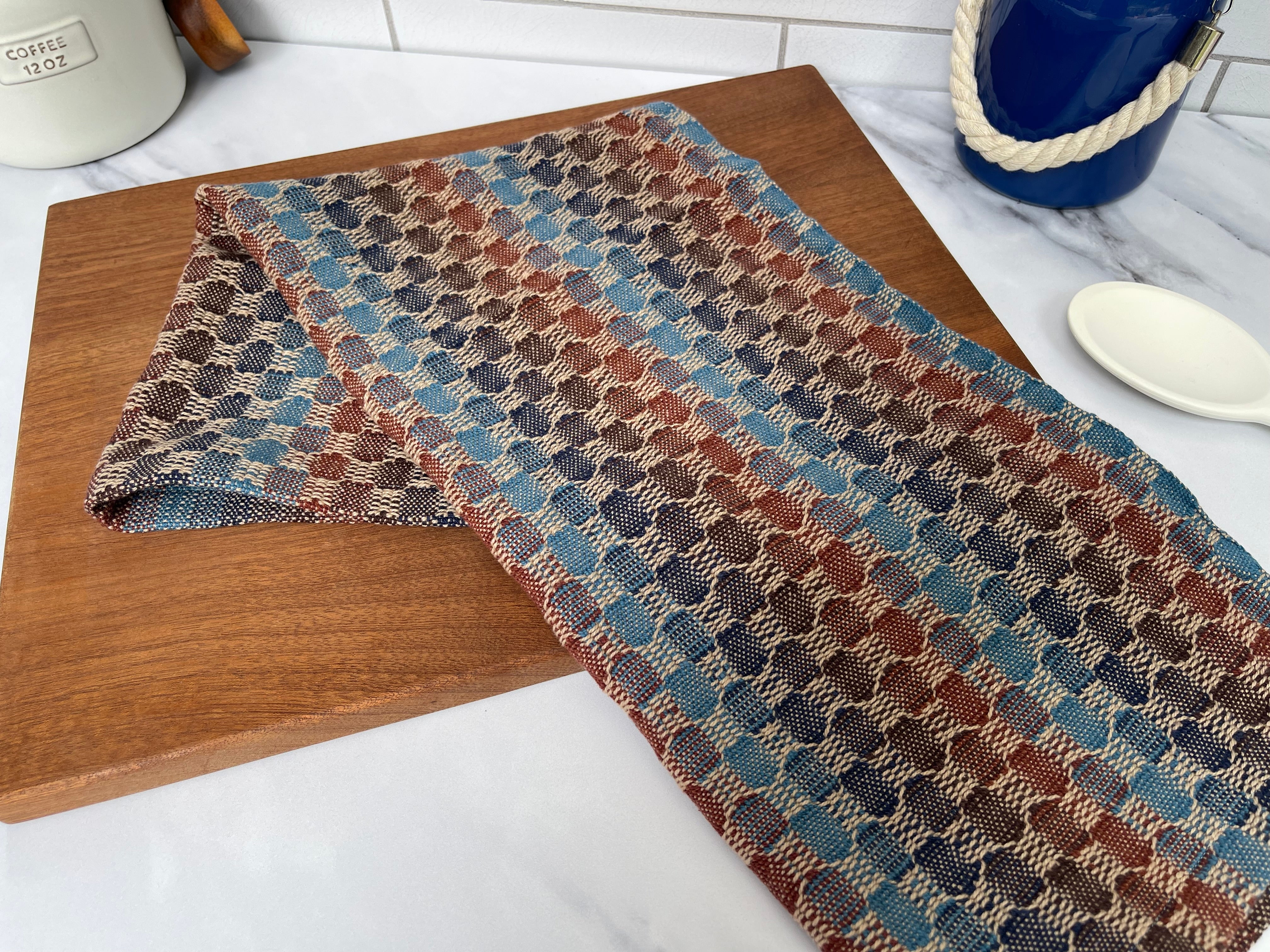 Beige Circles Handwoven Kitchen Towels