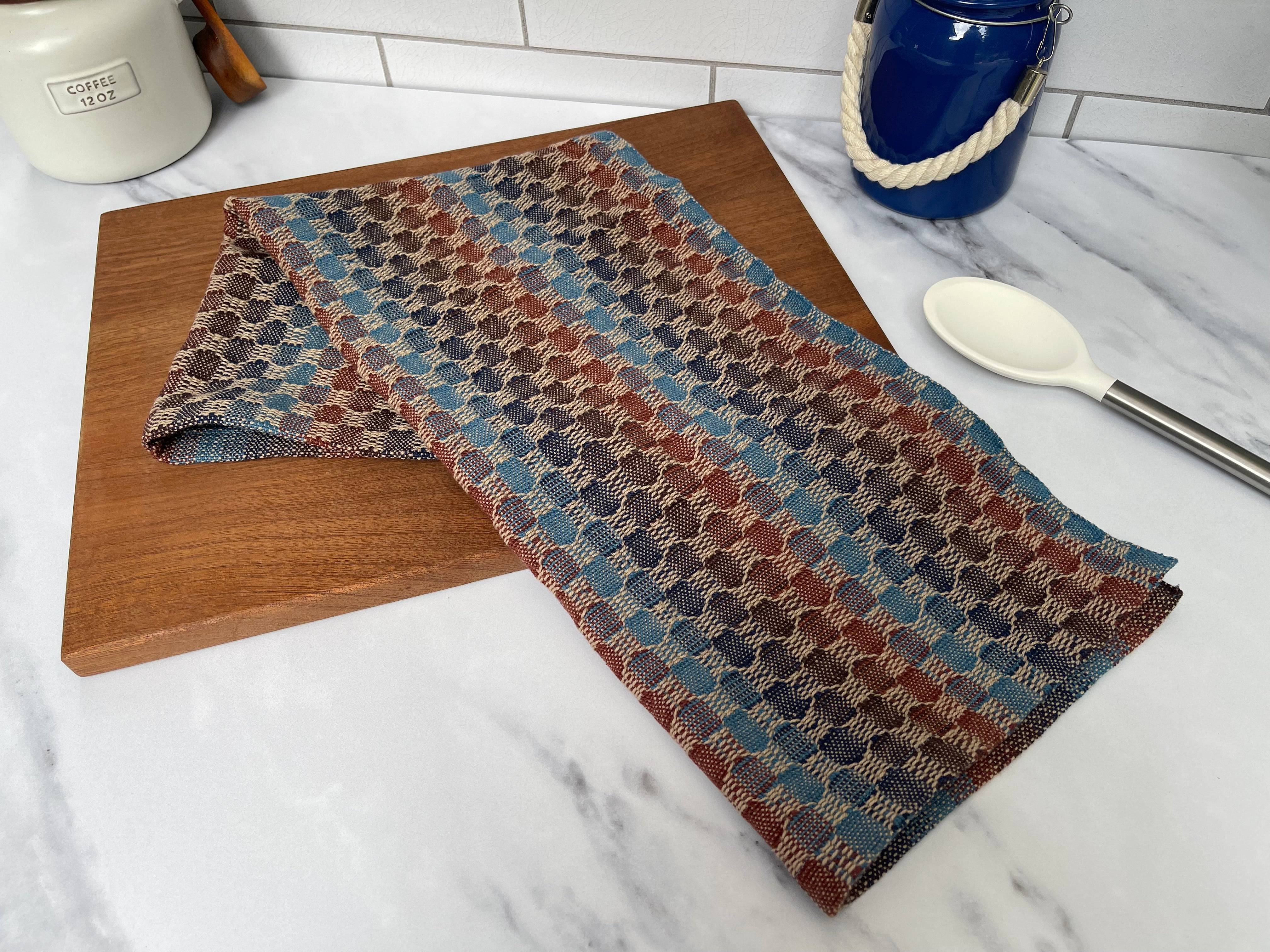 Beige Circles Handwoven Kitchen Towels