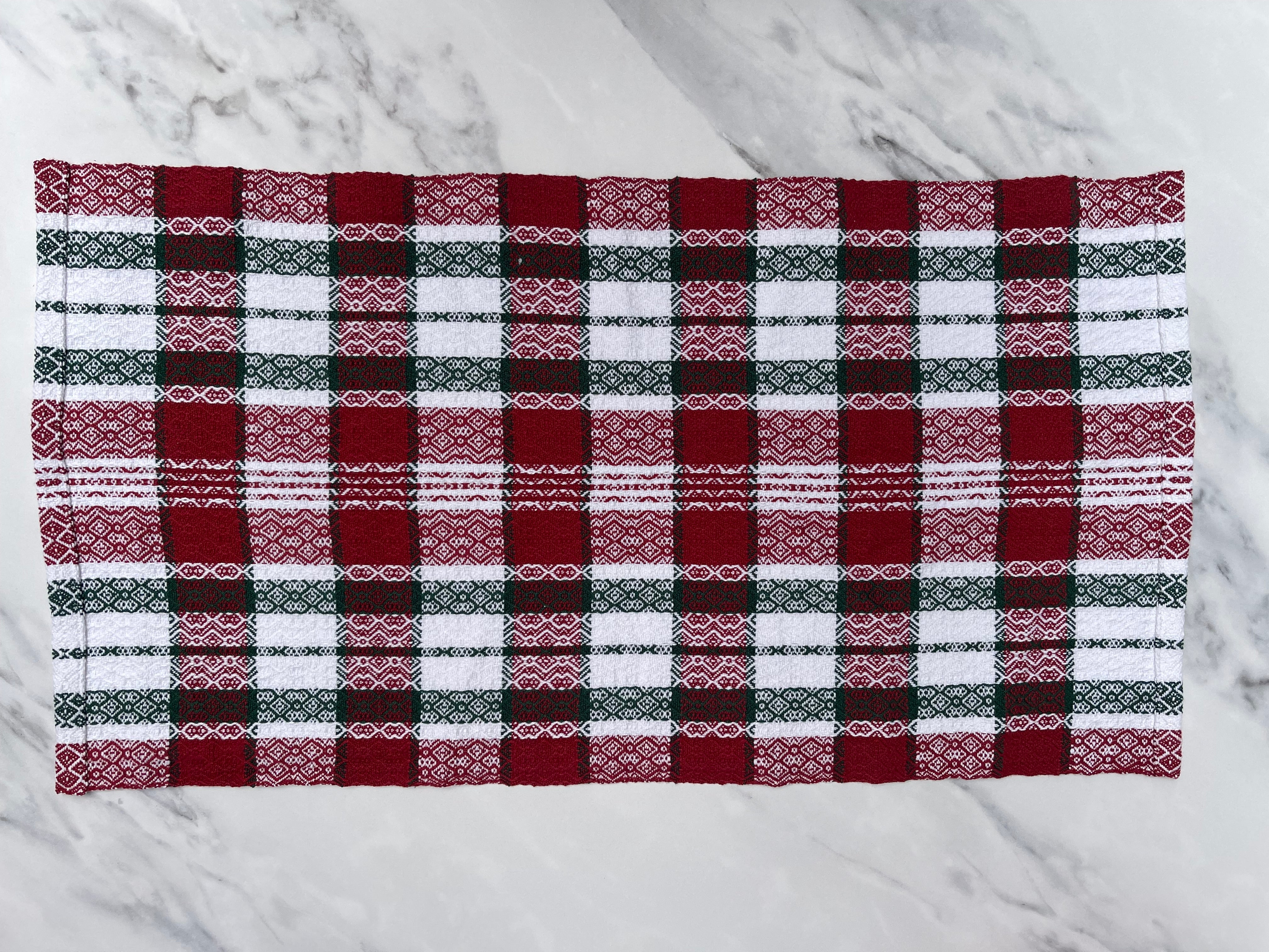 Classic Holiday Handwoven Cotton Kitchen Towels