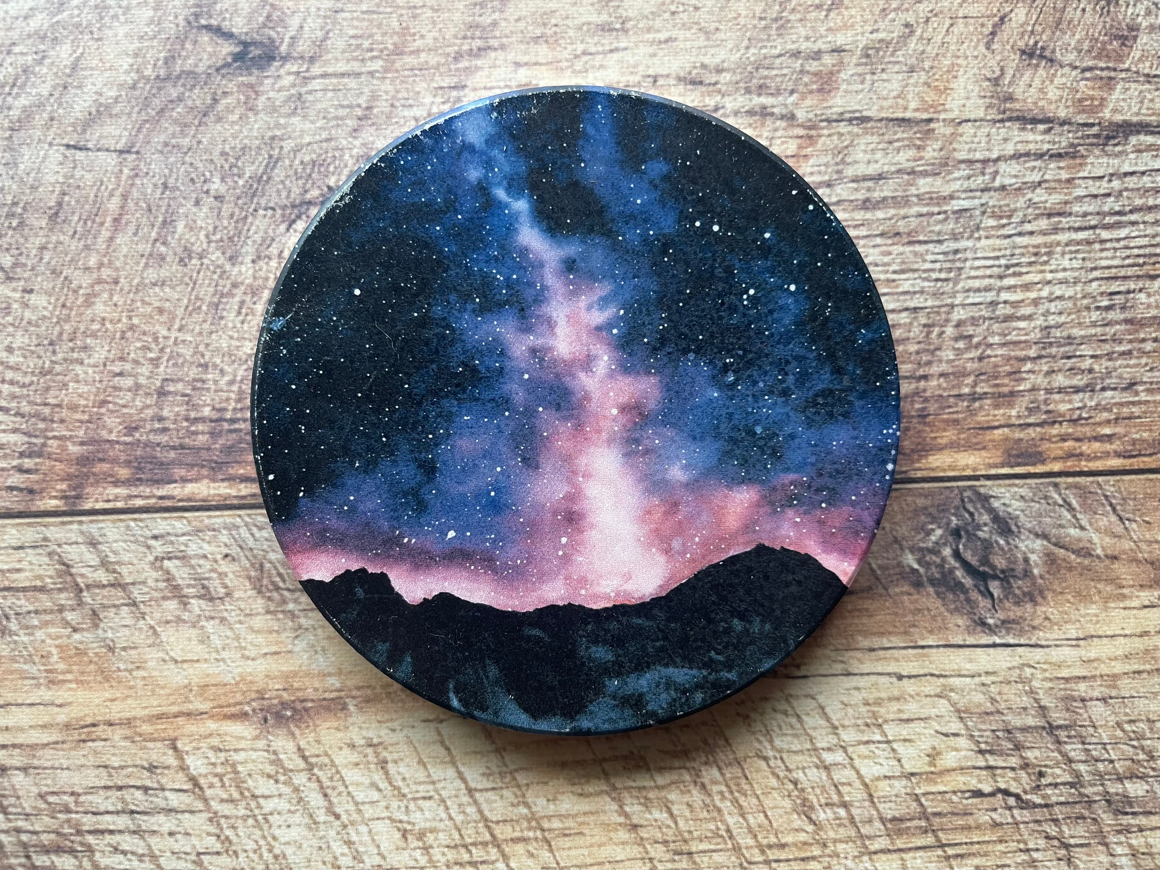 Set of 4 Galaxy Art Ceramic Coasters