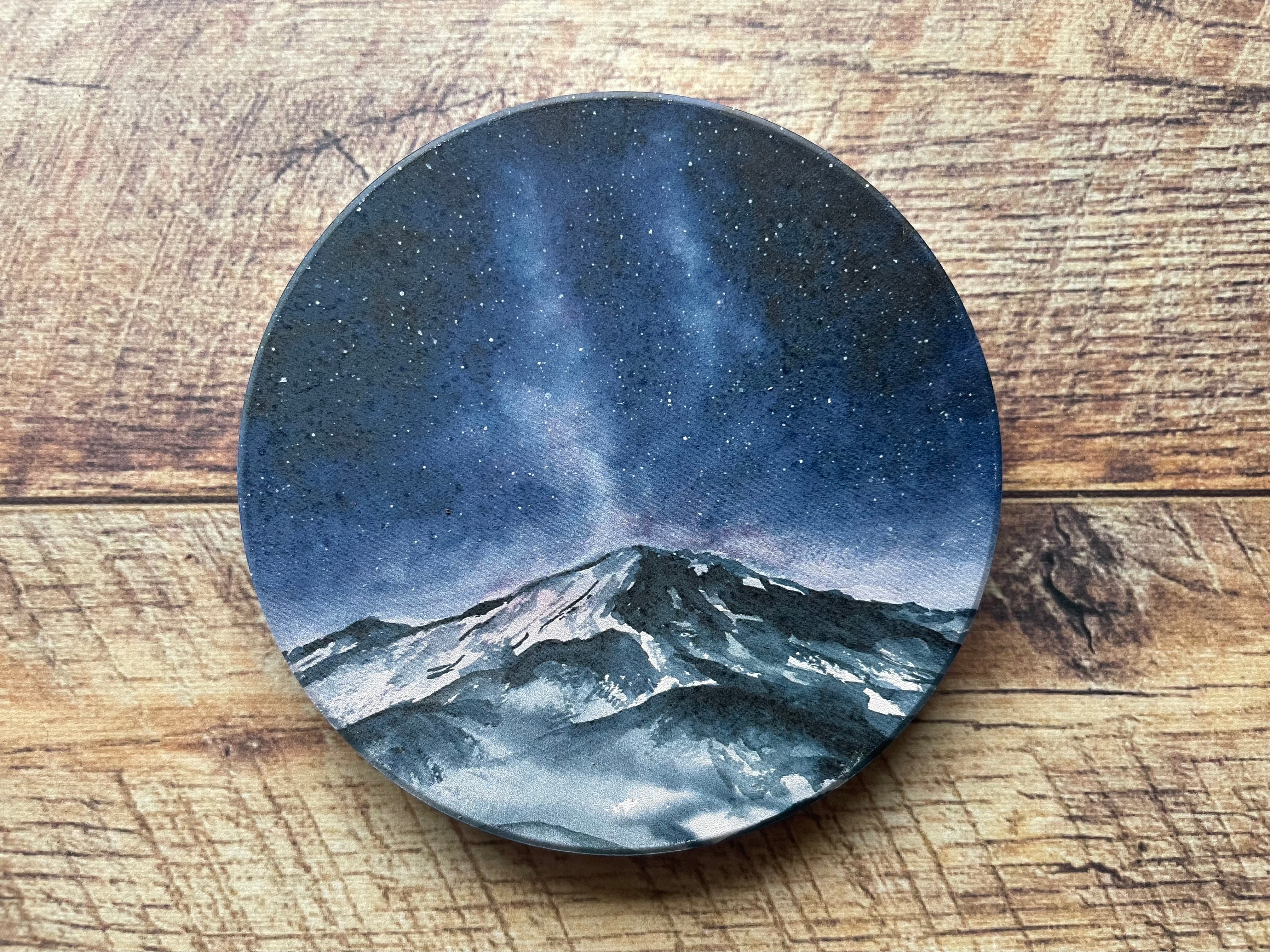 Set of 4 Galaxy Art Ceramic Coasters