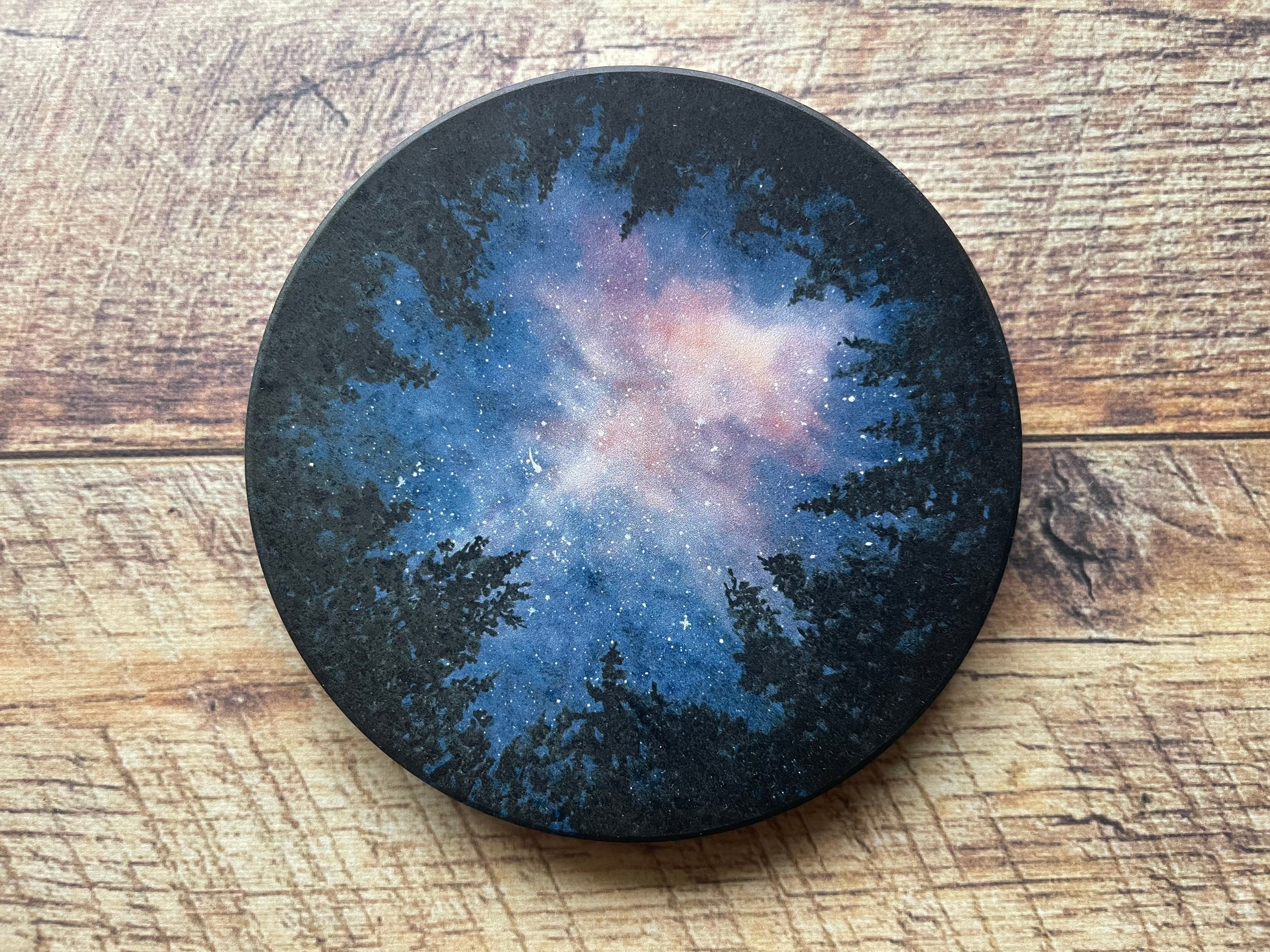 Set of 4 Galaxy Art Ceramic Coasters