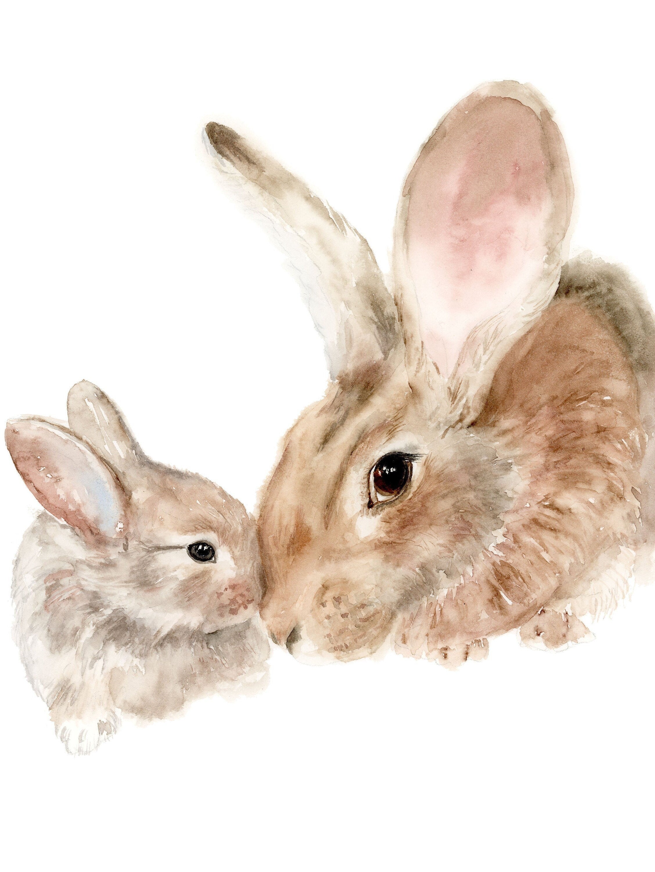 "Bunny Kisses" Watercolor Print