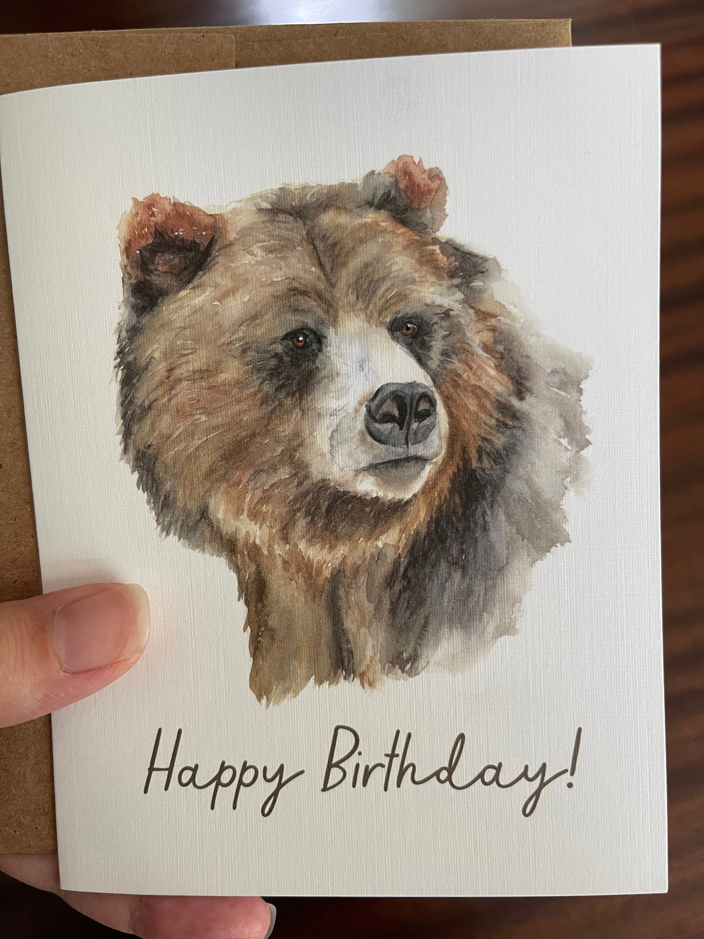 Brown Bear Birthday Greeting Card