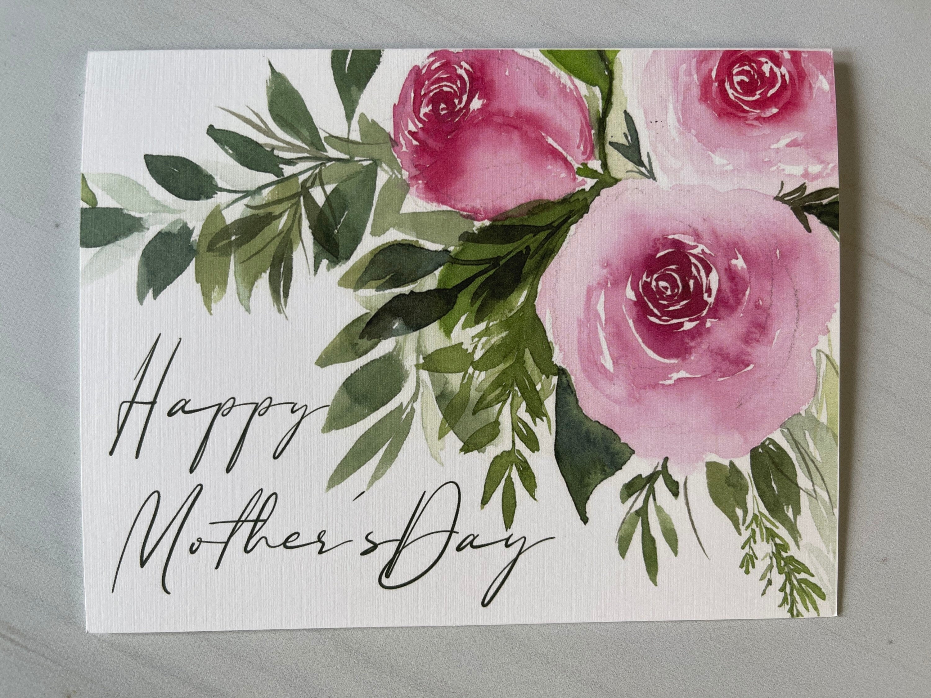 Pink Rose Cluster Mother's Day Greeting Card