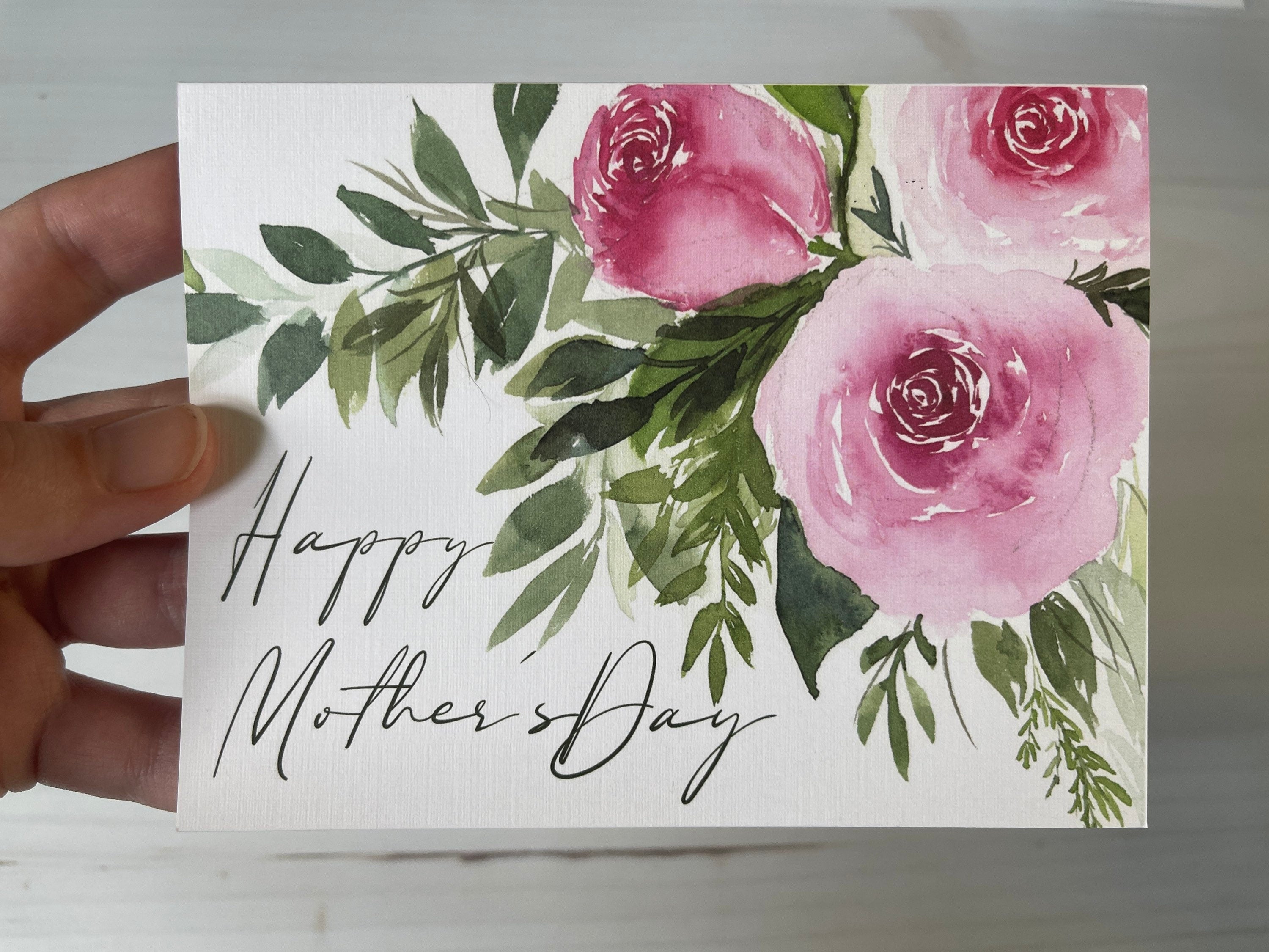 Pink Rose Cluster Mother's Day Greeting Card