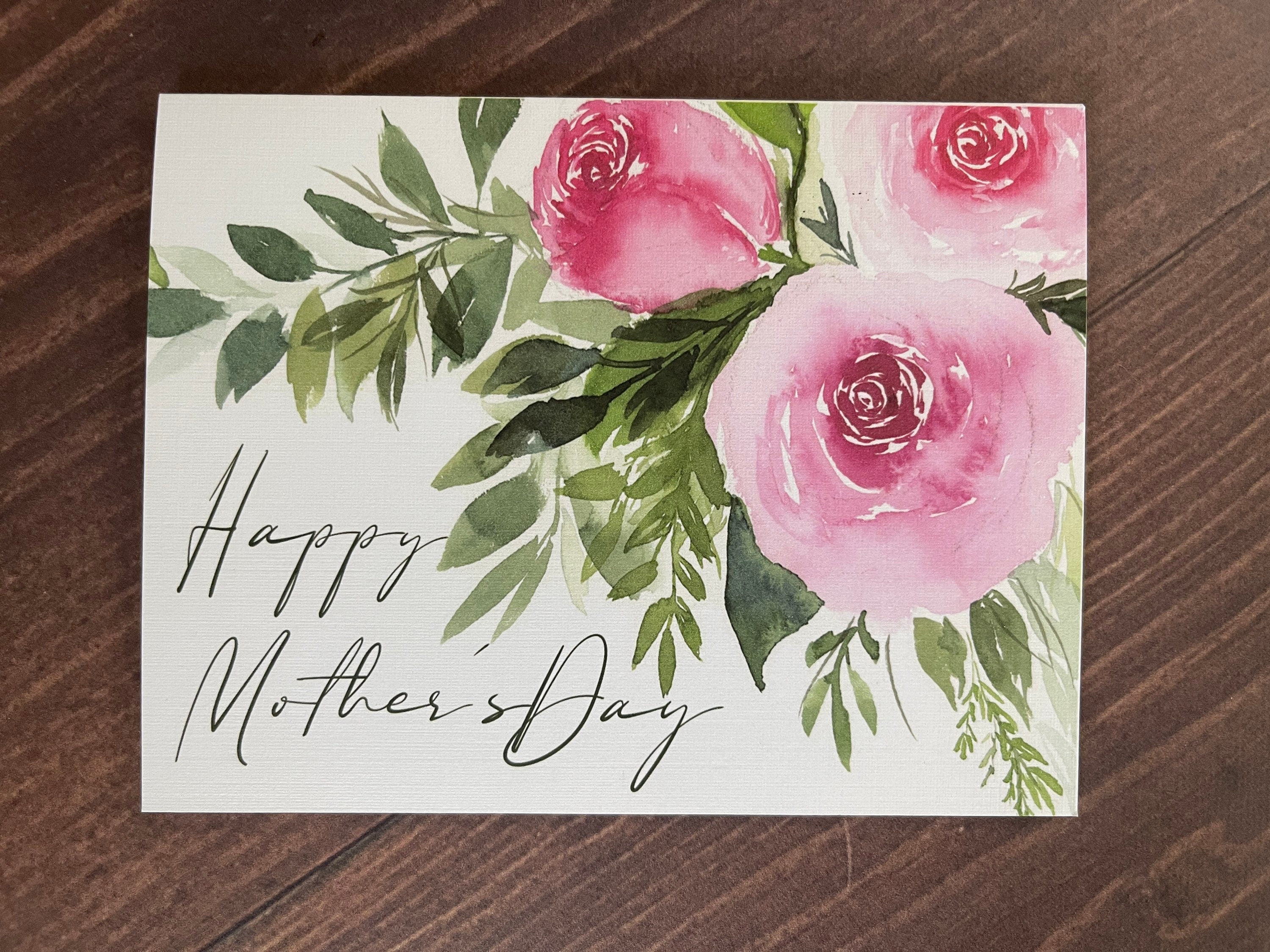 Pink Rose Cluster Mother's Day Greeting Card