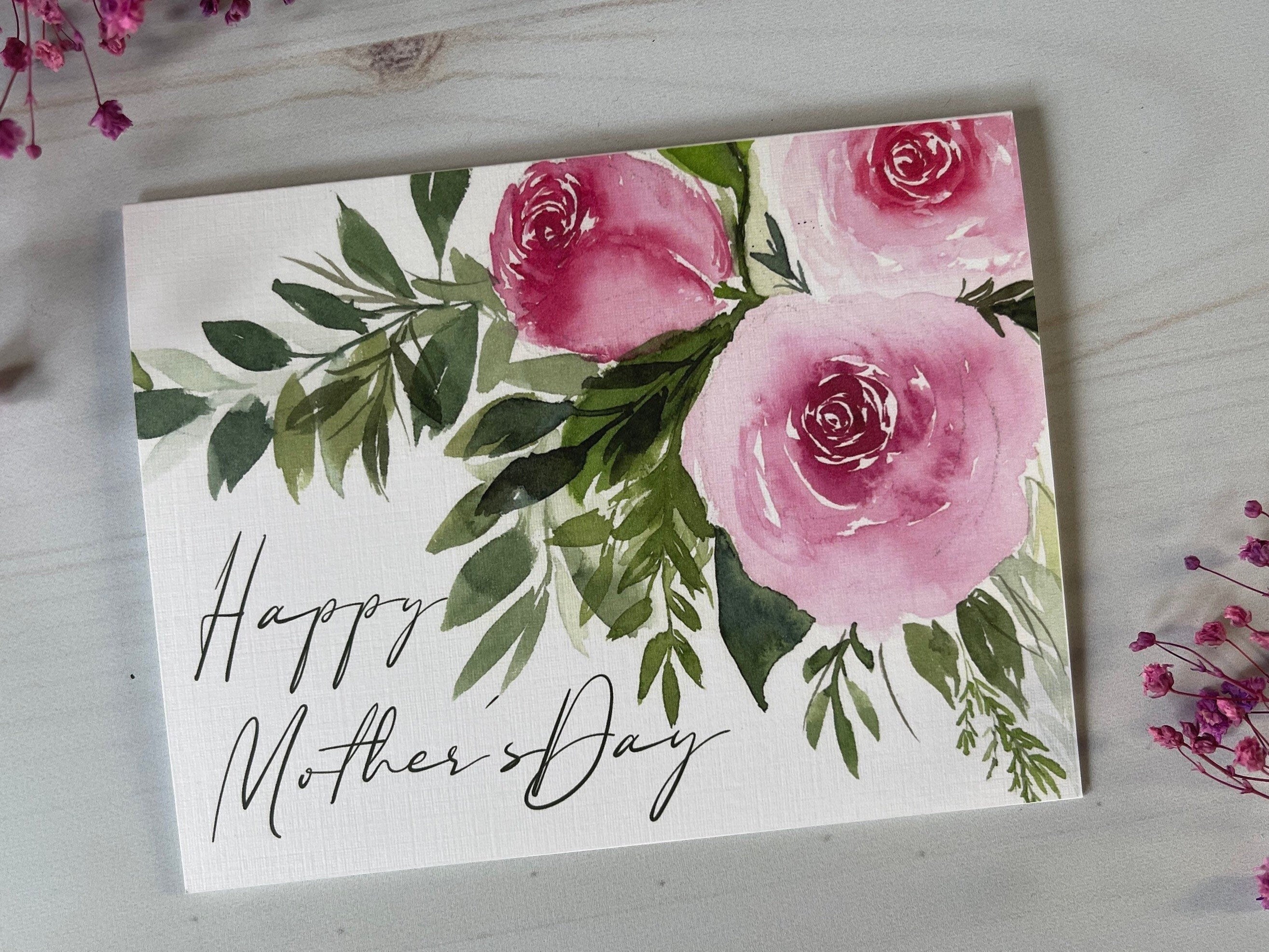 Pink Rose Cluster Mother's Day Greeting Card