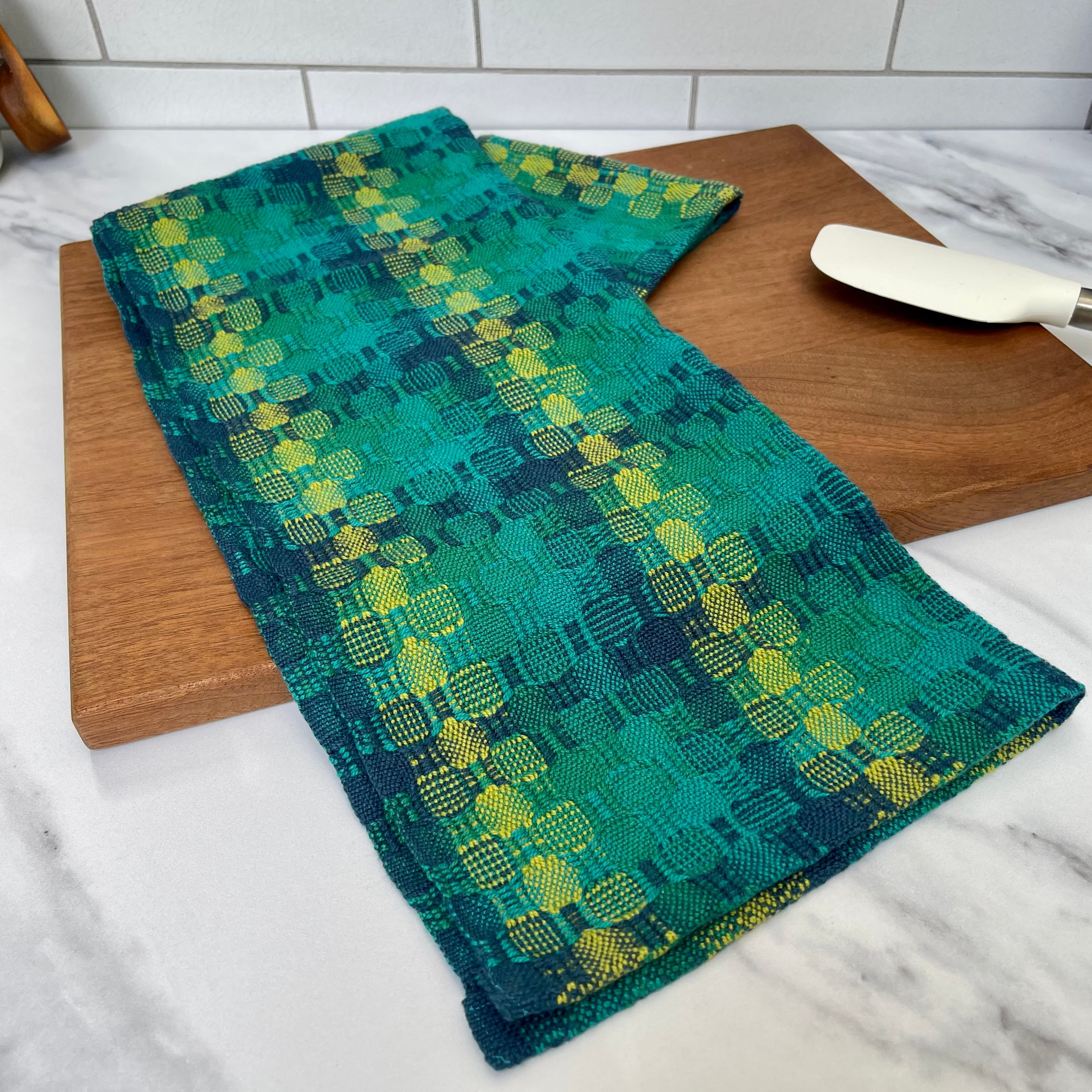 Vibrant Lagoon Handwoven Kitchen Towels
