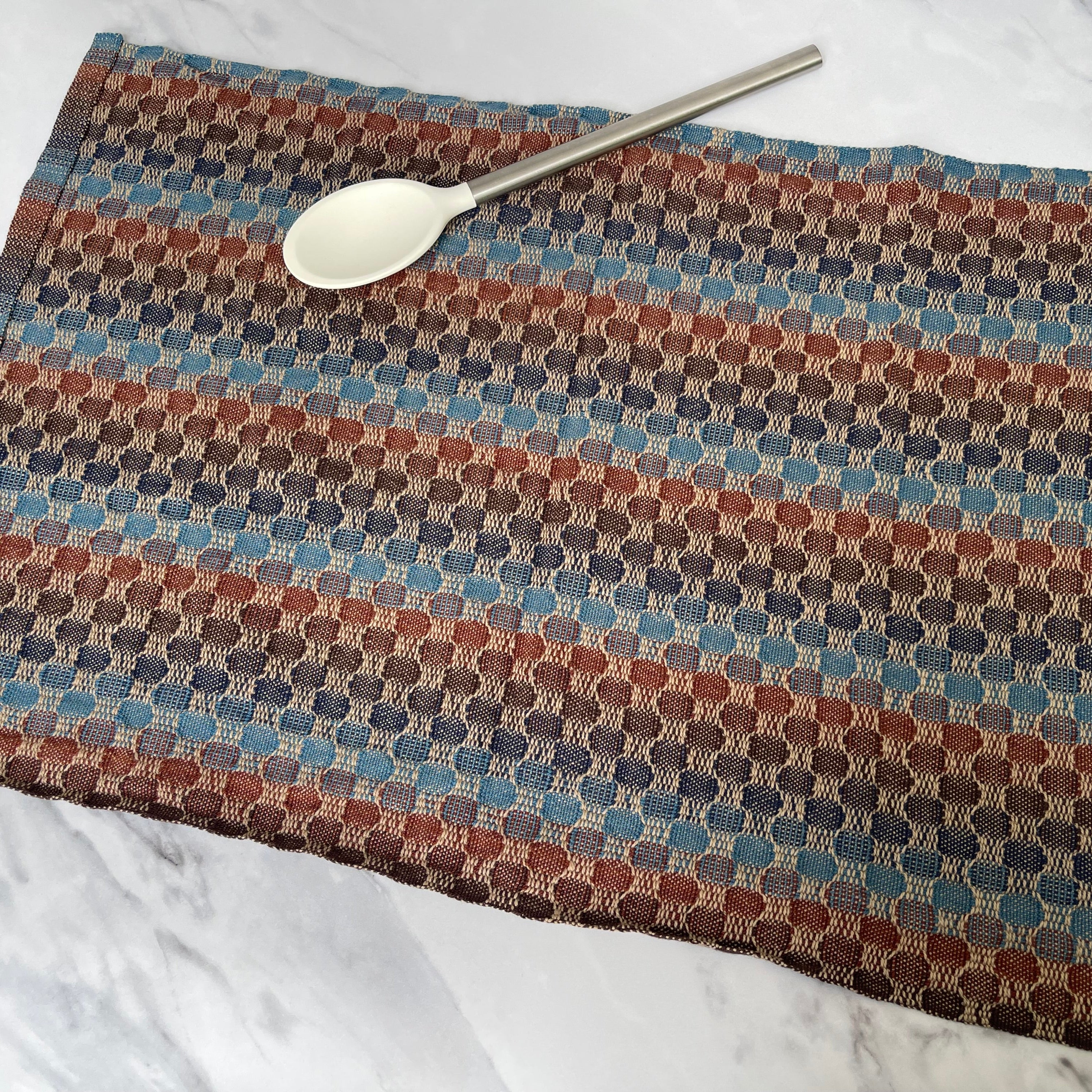 Beige Circles Handwoven Kitchen Towels