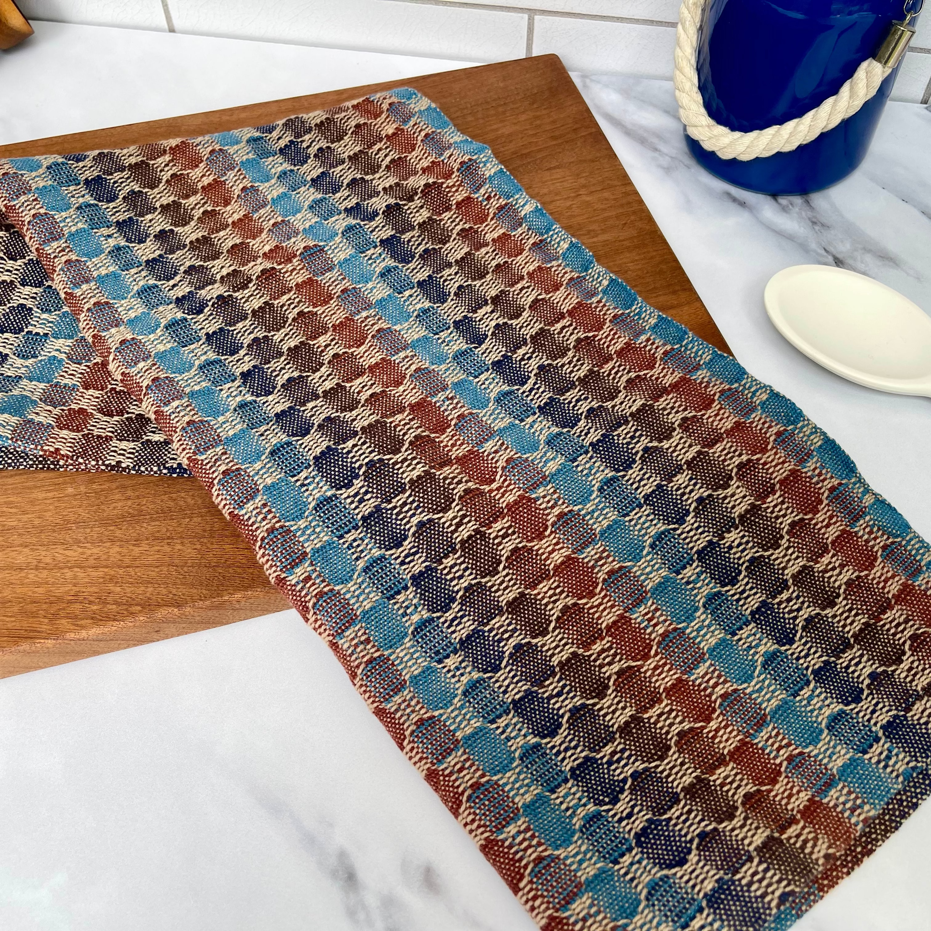 Beige Circles Handwoven Kitchen Towels