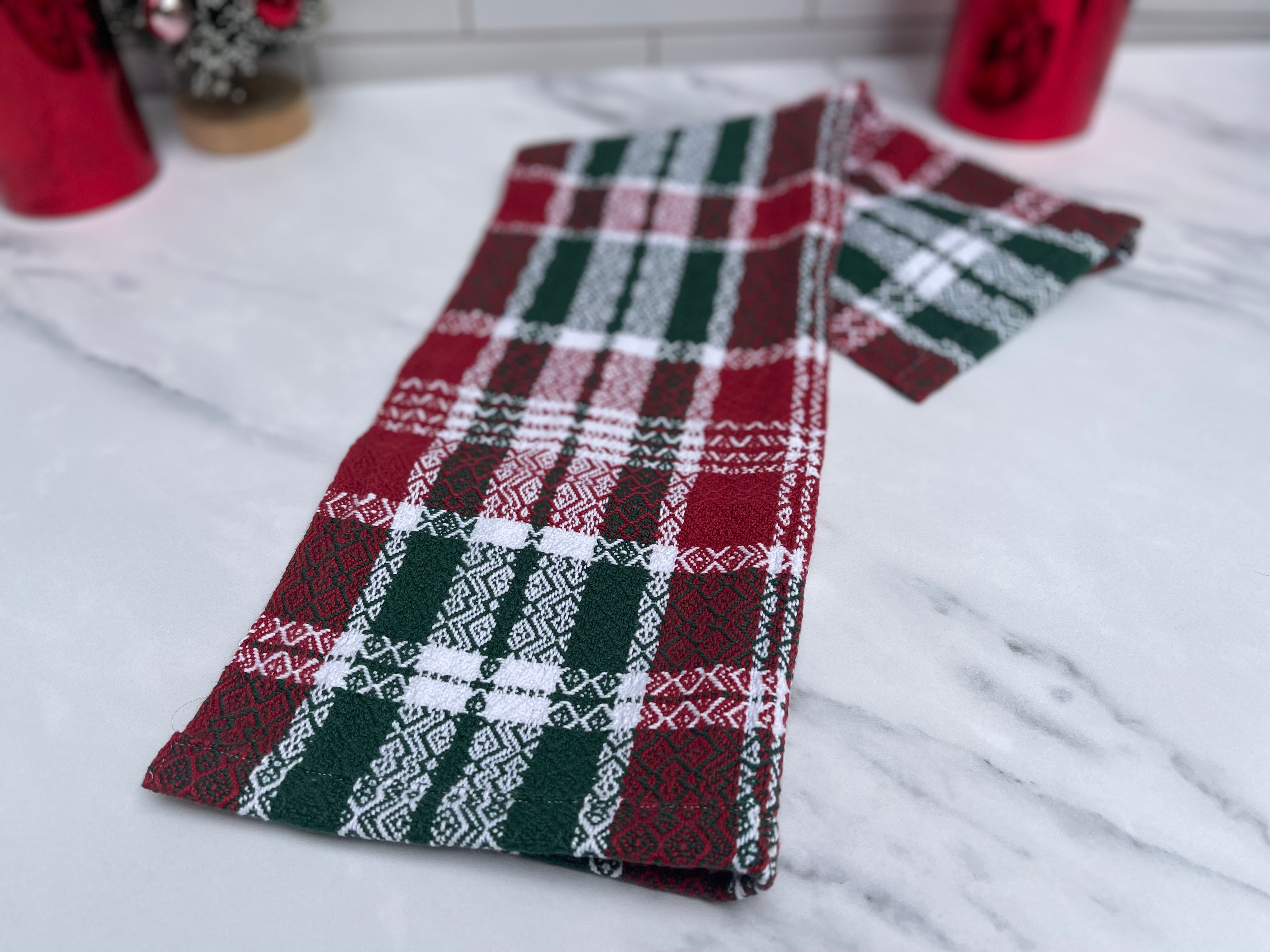 Classic Holiday Handwoven Cotton Kitchen Towels