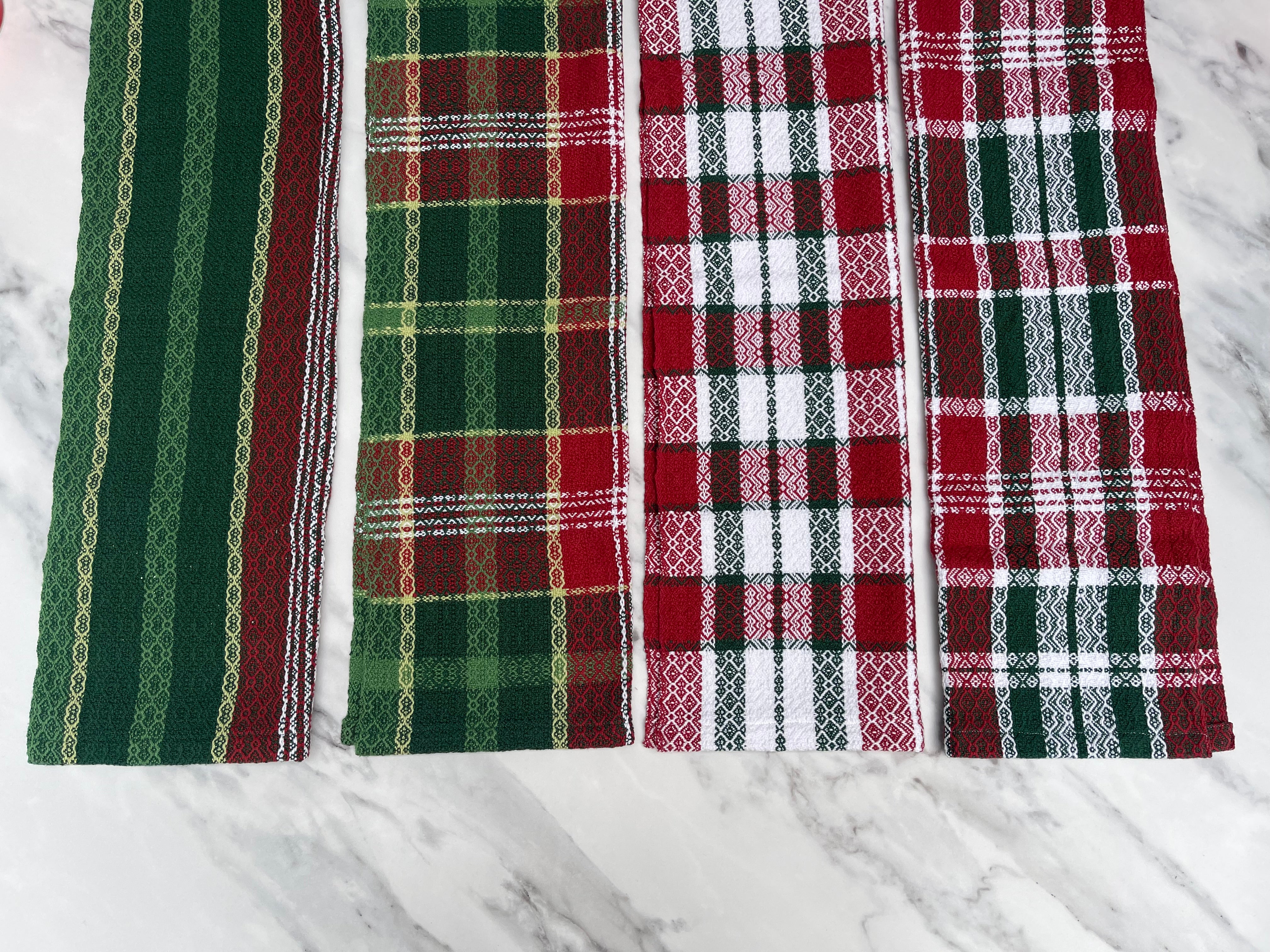 Classic Holiday Handwoven Cotton Kitchen Towels