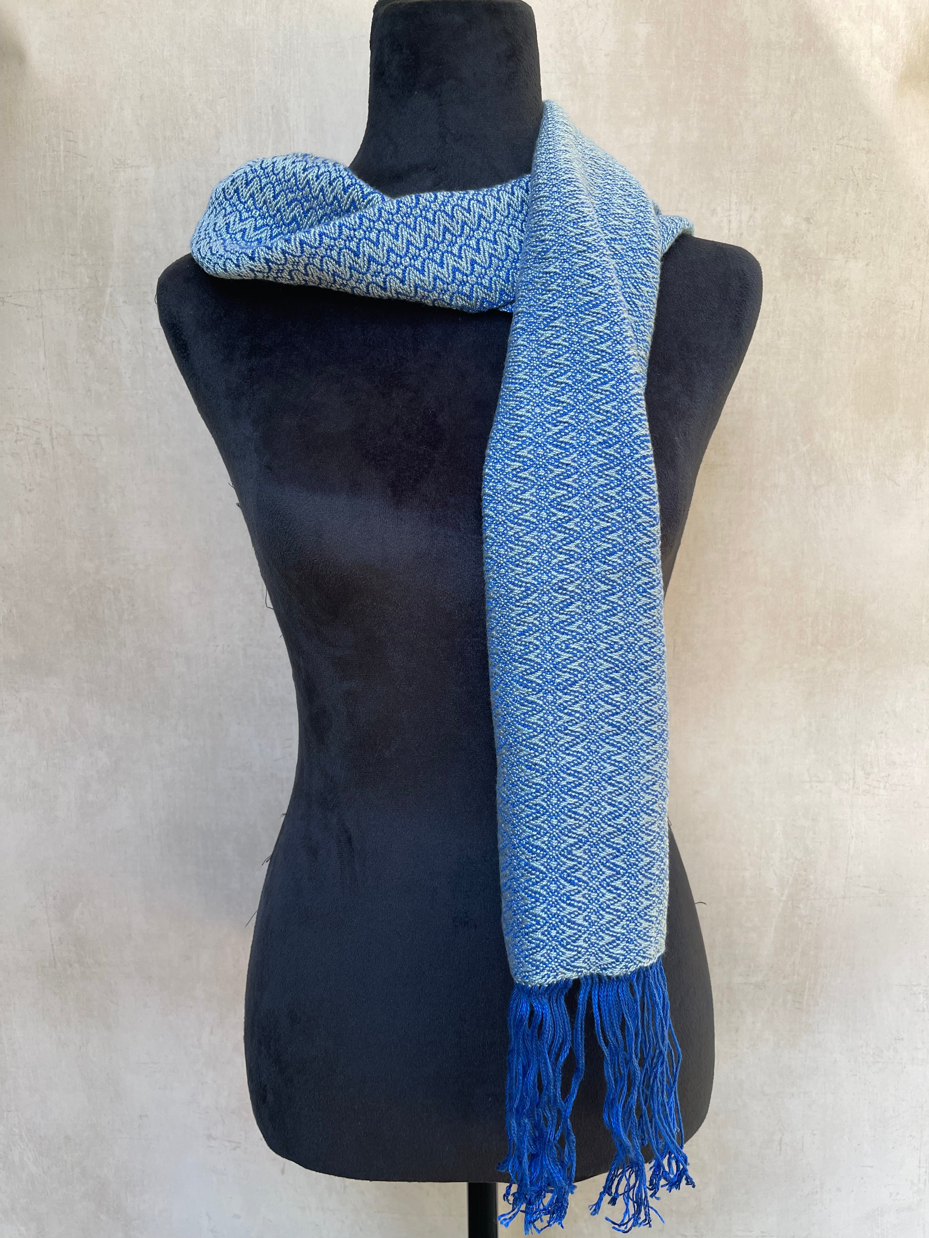 Handwoven Tencel Scarf - "Ice Castles"