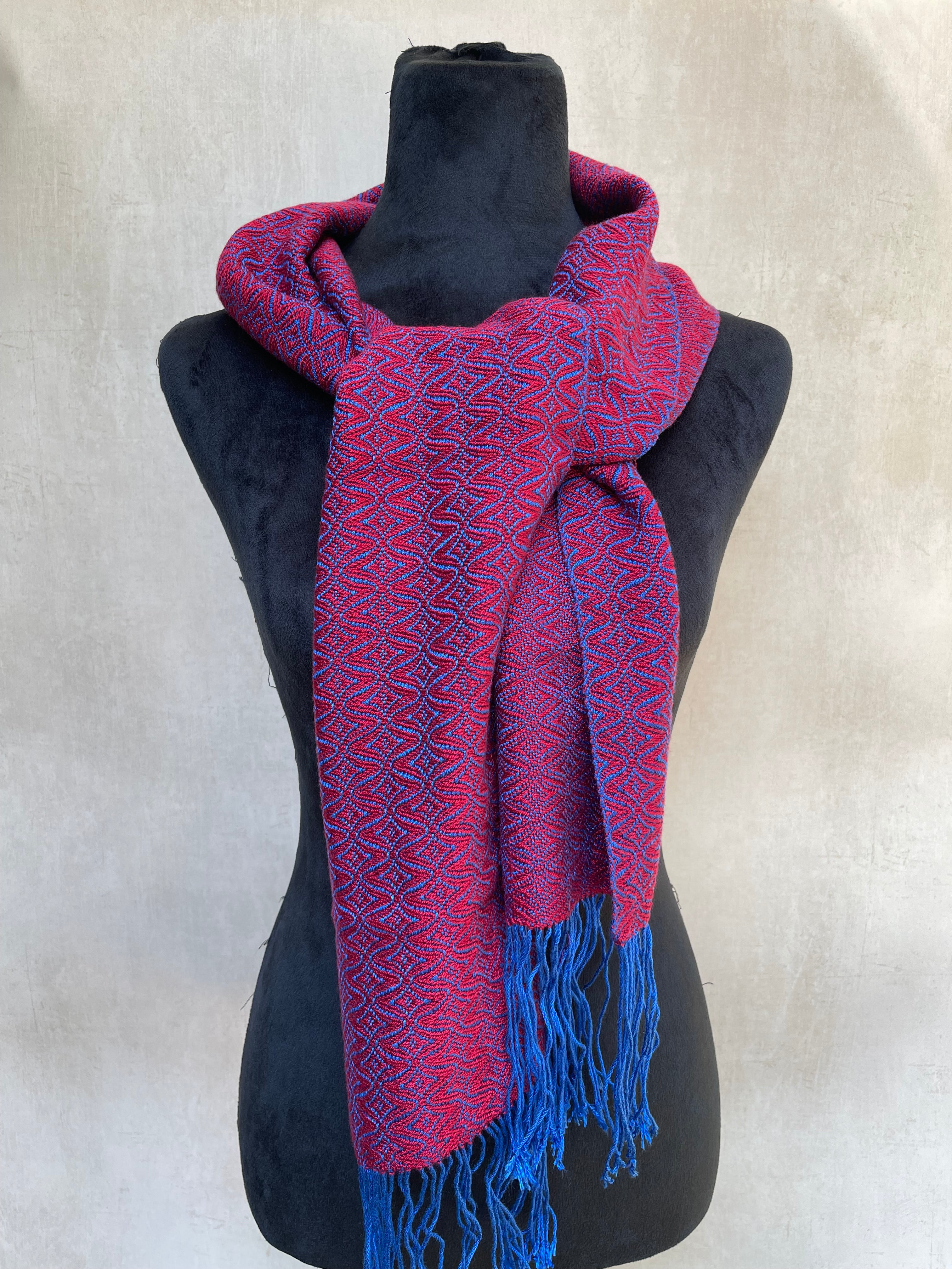 Royal Ruby Handwoven Tencel Scarf