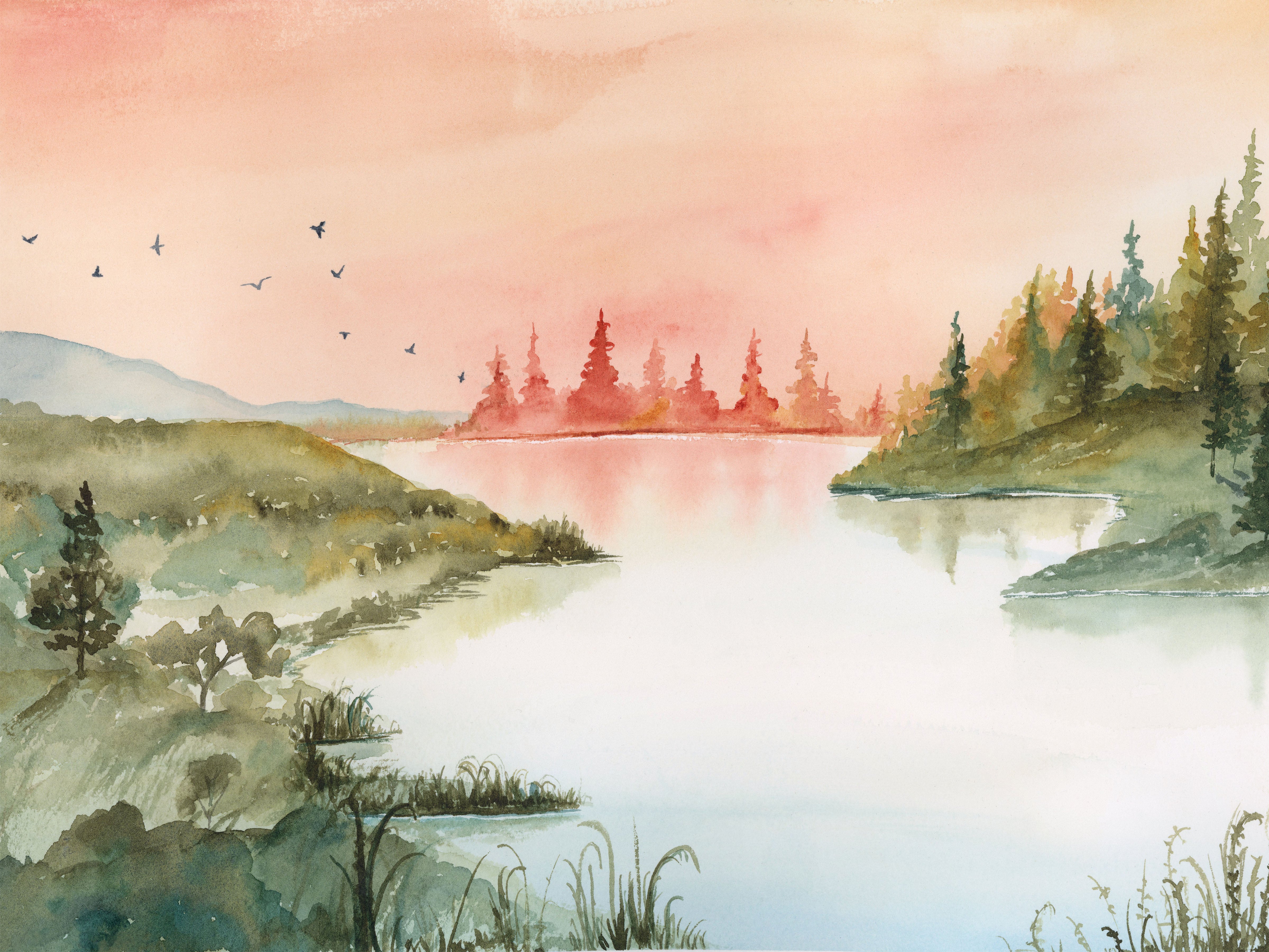 Warm Dusk at the Lake