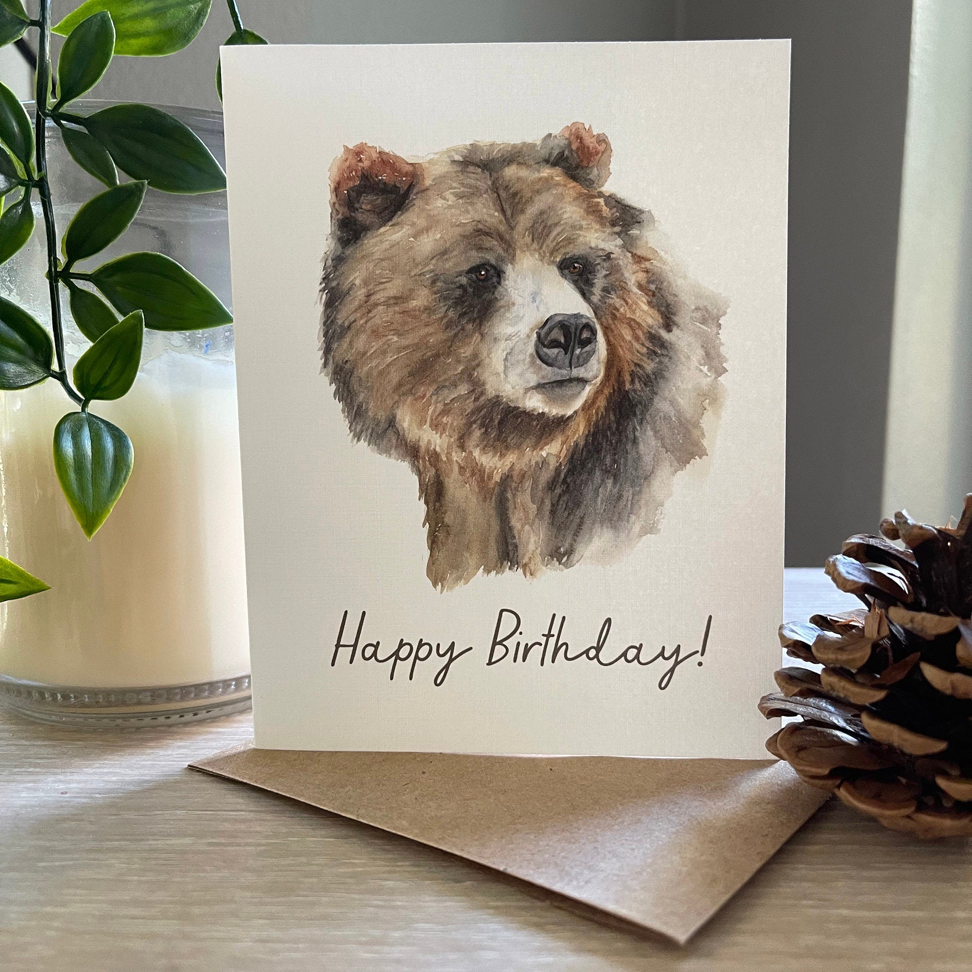Brown Bear Birthday Greeting Card