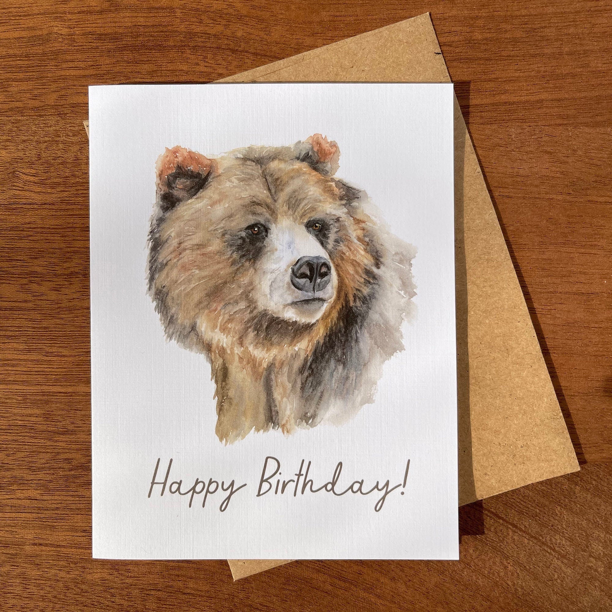 Brown Bear Birthday Greeting Card