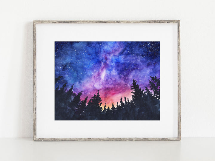 Milky Way Galaxy over Pine Trees