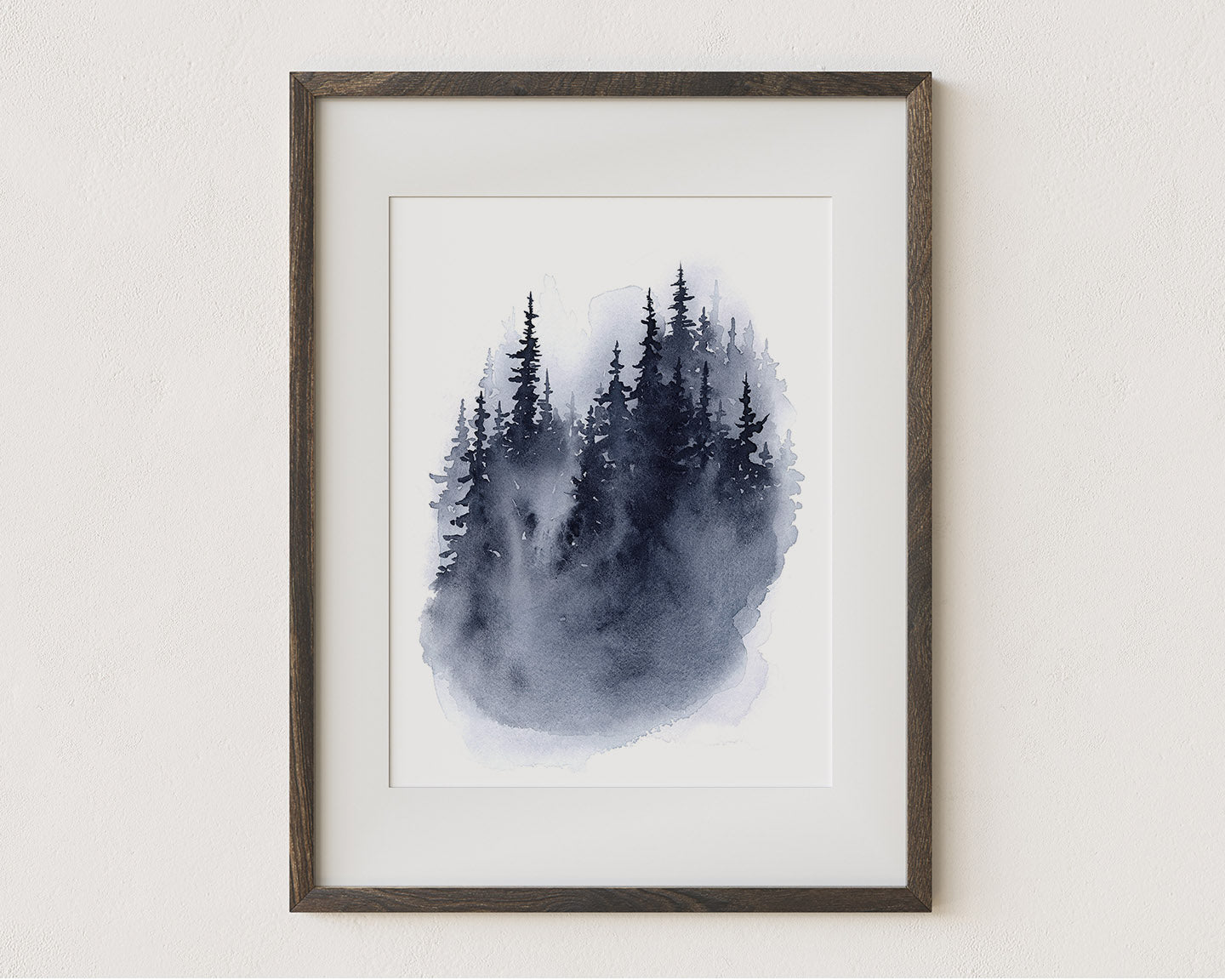 Set of 4 Misty Evergreen Trees